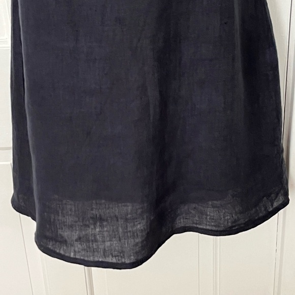 Lina Tomei Made in Italy linen shift dress Crochet S Summer Chic Vacation - Picture 4 of 11